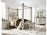 Cassimore North Shore Pearl Silver Upholstered Poster ...