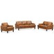 Ada Cognac Brown Leather 57" Loveseat