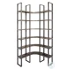 Turner Curved Brown Wood And Black Iron 6 Shelving Unit