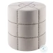 Beacon Cream Fabric Round Ottoman