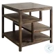 Wright Medium Brown Wood Multi Shelf Square Side Table