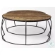 Clapp Brown Wood And Black Iron Round Coffee Table Set Of 2