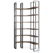 Turner Curved Dark Brown Wood And Black Iron 6 Shelving Unit