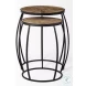 Clapp Brown Wood And Black Metal Nesting Table Set of 2