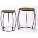Clapp Brown Wood And Black Metal Nesting Table Set of 2