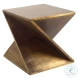 Zelda Gold Metal Cladded Z Shaped Accent Table