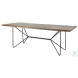 Papillion Natural Wood And Black Metal Rectangular Dining Table