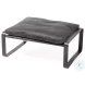 Hornet Black Leather Ottoman
