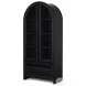 Gehry Dark Brown Metal Glass Door Display Cabinet