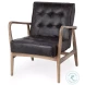 Phineas Black Leather Accent Chair