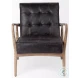 Phineas Black Leather Accent Chair