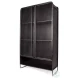 Klaus Dark Brown Polished Mesh Door Display Cabinet