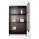 Klaus Dark Brown Polished Mesh Door Display Cabinet