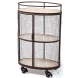 Saluti Black Cage Frame Oval Bar Cart