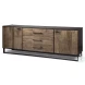 Alvin Brown And Black Metal 2 Cabinet Door Sideboard