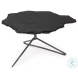 Pinera Irregular Black Slate And Silver Iron Coffee Table