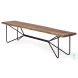 Papillion Natural Wood And Black Iron Bench