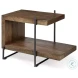 Maddox Brown Solid Wood And Black Metal U Shaped Side Table