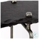 Pinera Irregular Black Slate Slate And Silver Iron Console Table