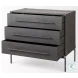 Ward Brown Wood And Iron 3 Drawer Accent Cabinet
