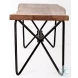Papillion Natural Wood And Black Iron Bench