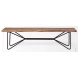Papillion Natural Wood And Black Iron Bench