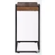 Maddox Brown Solid Wood And Black Metal C Shaped Side Table