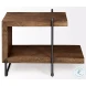 Maddox Brown Solid Wood And Black Metal U Shaped Side Table