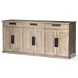 Braxton Natural Brown Solid Wood 6 Door Sideboard