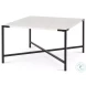 Lucas White Marble And Black Metal Coffee Table