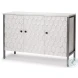 Savannah White Fir Veneer And Gray Metal 3 Door Accent Cabinet