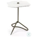 Pinera Irregular White Marble And Gold Metal Accent Table