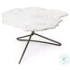 Pinera Irregular White Marble And Gold Metal Coffee Table