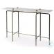 Pinera Irregular White Marble And Gold Metal Console Table