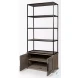 Braxton Light Brown Wood And Black Metal 2 Door Shelving Unit