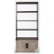 Braxton Light Brown Wood And Black Metal 2 Door Shelving Unit
