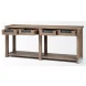 Harrelson Brown Wood 4 Drawer Console Table