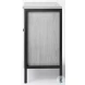 Savannah White Fir Veneer And Gray Metal 2 Door Accent Cabinet