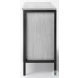 Savannah White Fir Veneer And Gray Metal 3 Door Accent Cabinet