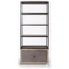 Braxton Light Brown Wood And Black Metal 2 Door Shelving Unit