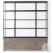 Braxton Light Brown Wood And Black Metal 4 Door Shelving Unit