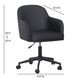 Sydney Black Upholstered Swivel Desk Chair