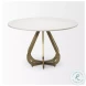 Laurent White Marble And Gold Metal 48" Dining Table