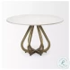 Laurent White Marble And Gold Metal 48" Dining Table