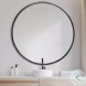 Piper Black Large Round Wall Mirror