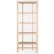 Taylin Light Brown Solid Wood Open Bookshelf