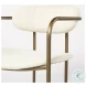 Parker Cream Fabric And Gold Metal Dining Chair