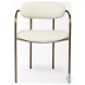 Parker Cream Fabric And Gold Metal Dining Chair
