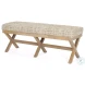 Solis Beige Woven Leather Bench
