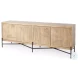 Cairo Brown Solid Wood 4 Door Cabinet Sideboard